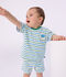 Shorts in cotone a righe bicolori neonato bianco/multicolore
