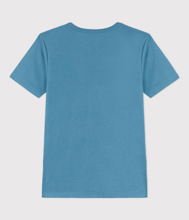 T-shirt L'ICONIQUE scollo a V in cotone donna blu