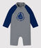 Tuta anti-UV bebè in materiale ecoresponsabile blu MEDIEVAL/bianco MARSHMALLOW