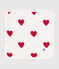 Telo in cotone e spugna a cuori neonato bianco MARSHMALLOW/rosso TERKUIT