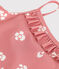 Costume da bagno intero con stampa floreale e volant neonato rosa CHARME/bianco MARSHMALLOW