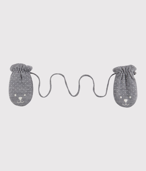 Muffole beb&egrave; foderate in micro pile grigio