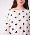 Camicia da notte in cotone con cuori stampati donna blu MILK/ SOIR