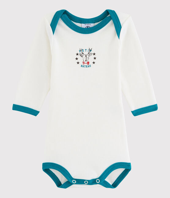 Body manica lunga bebè maschietto bianco MARSHMALLOW