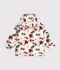 Giacca con cappuccio in sherpa a fiori bambina ecru/multicolore