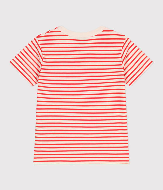T-shirt a maniche corte in cotone a righe bambino rosso AVALANCHE/ SPICY