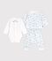 Completo in cotone con colletto con volpe stampata neonato bianco/multicolore