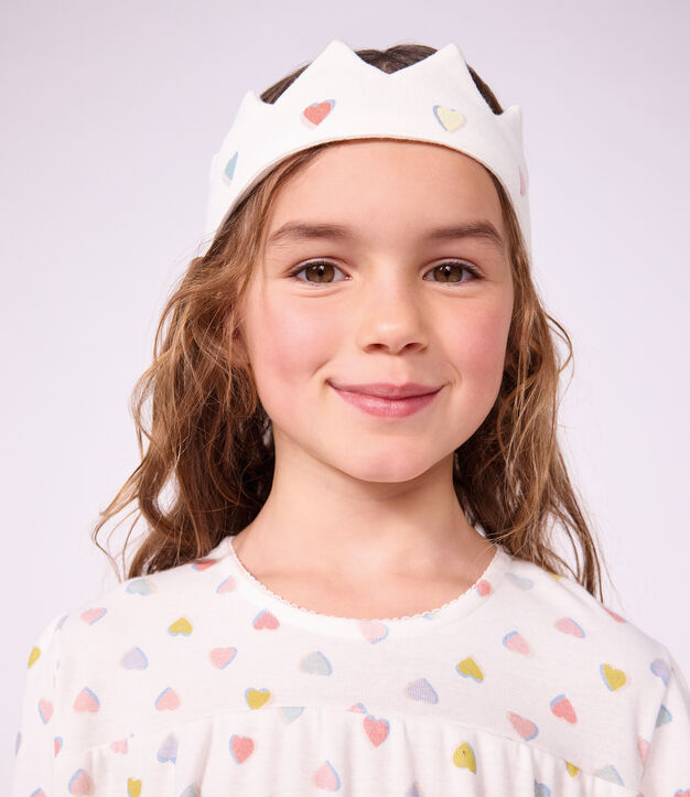Camicia da notte travestimento da principessa con coroncina in cotone bambina bianco/multicolore