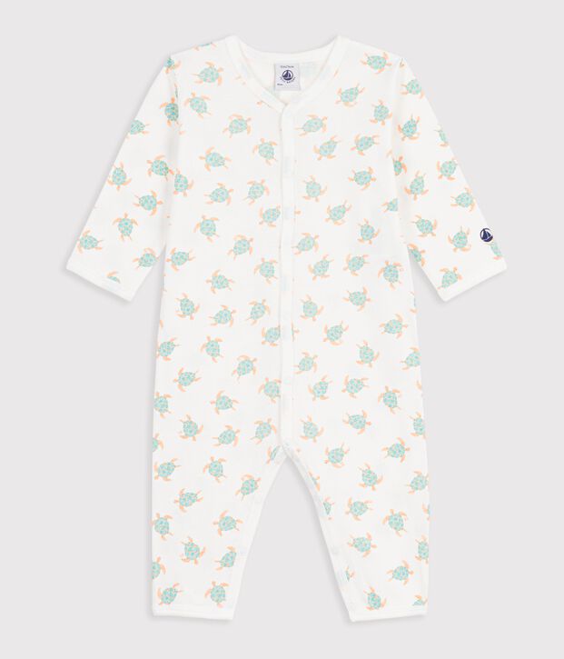Dors bien sans pied en coton bianco/verde/multicolore