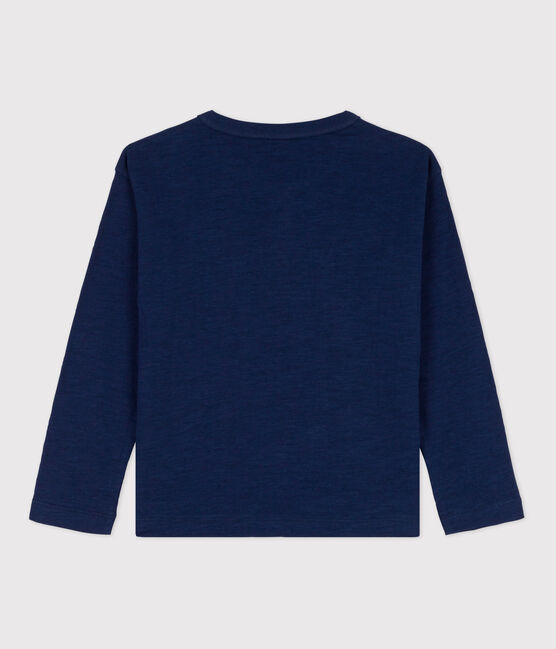 T-shirt bambino a maniche lunghe in cotone blu MEDIEVAL