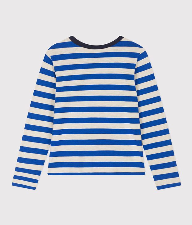 T-shirt LE DROIT girocollo in cotone Donna blu/grigio
