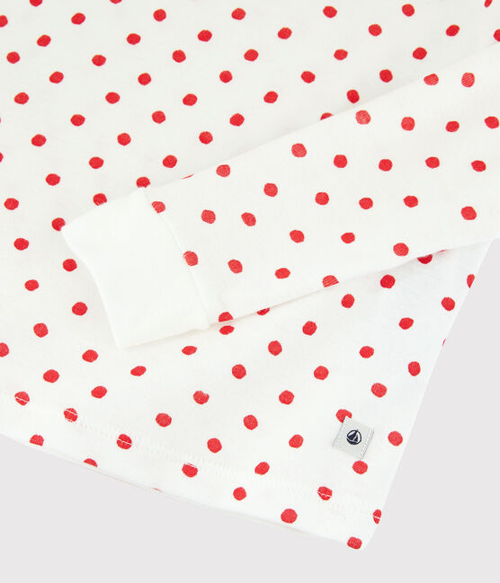 Pigiama snugfit fantasia Parigi bambino-bambina in cotone bianco MARSHMALLOW/rosso PEPS
