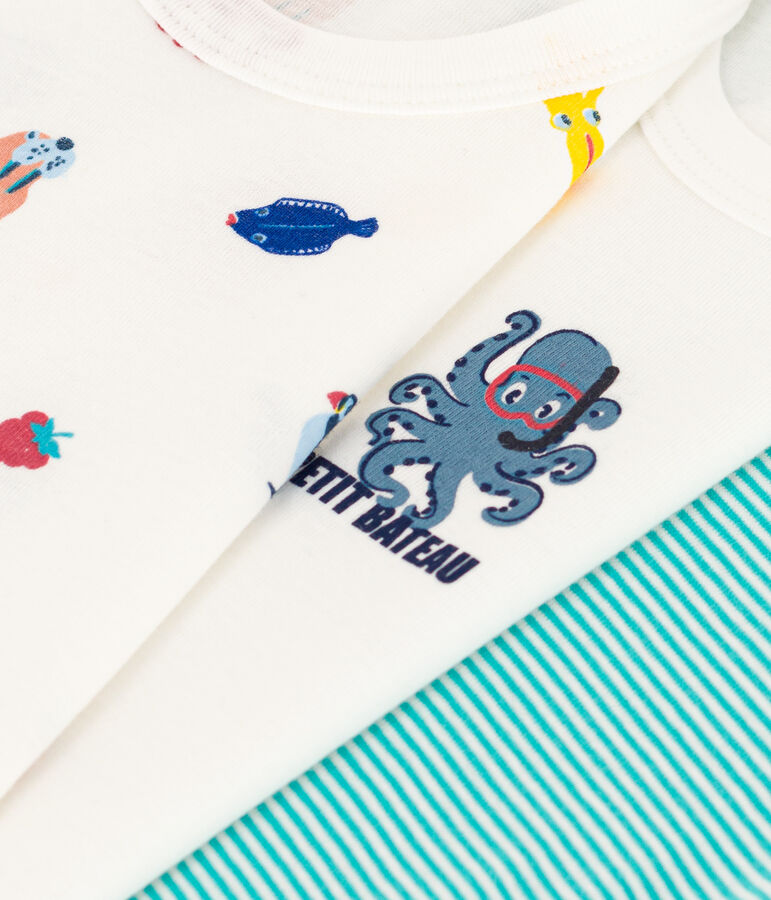 Confezione da 3 canottiere bambino in cotone multicolore