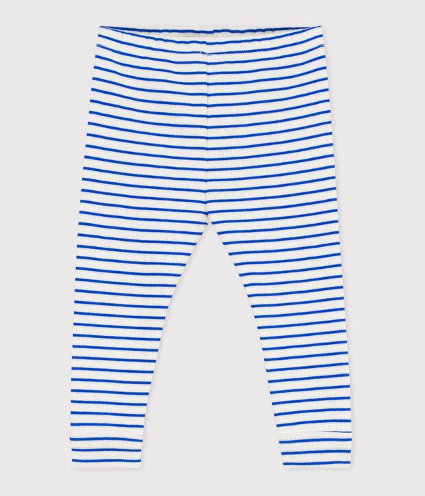 Leggins in cotone a righe neonato blu/blu