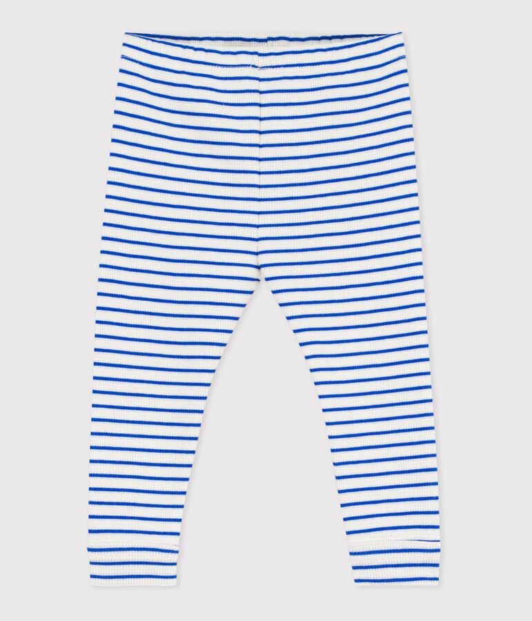 Leggins in cotone a righe neonato blu MILK/ PERSE