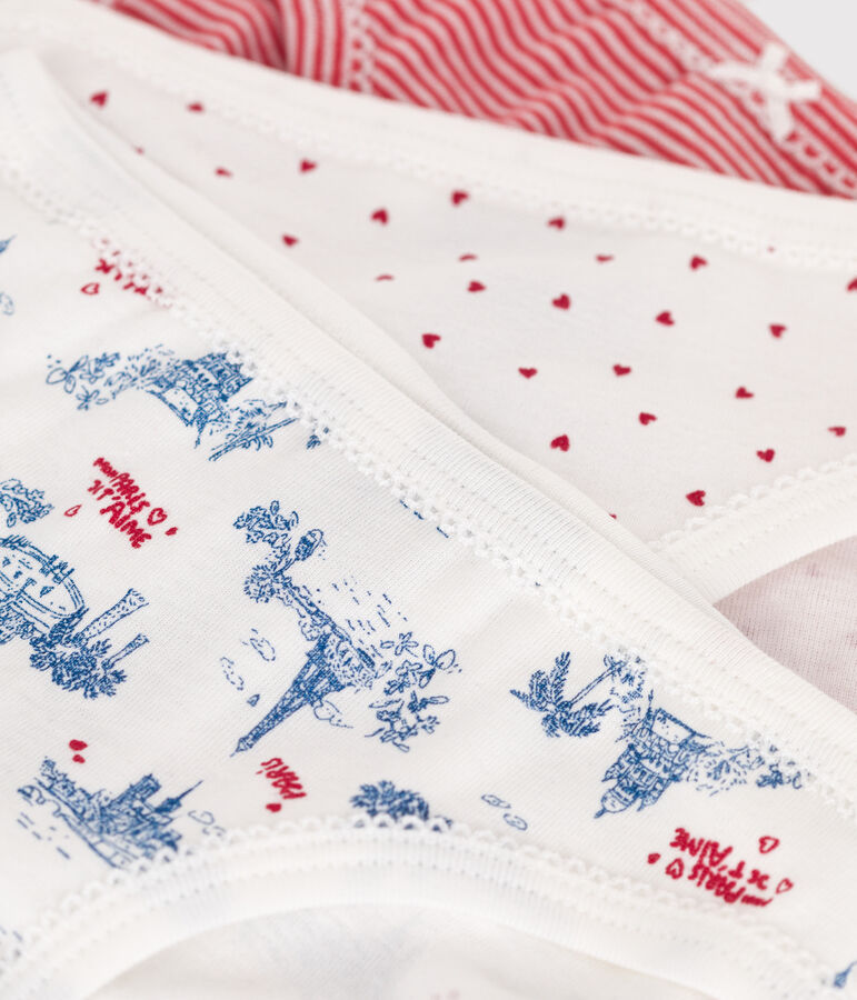 Confezione da 3 slip in cotone con stampa Parigi bambino multicolore