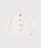 Cardigan unisex per neonati in cotone tinta unita bianco