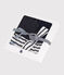 Set composto da abito a maniche lunghe in tubique e cotone e fascia in tessuto a costine abbinata neonato variante 1