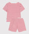 Pigiama corto in cotone a righe bambino rosso MARSHMALLOW/ SPI