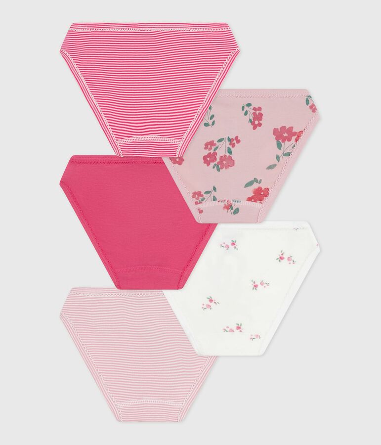 Set di slip in cotone con stampa a fiori bambina multicolore