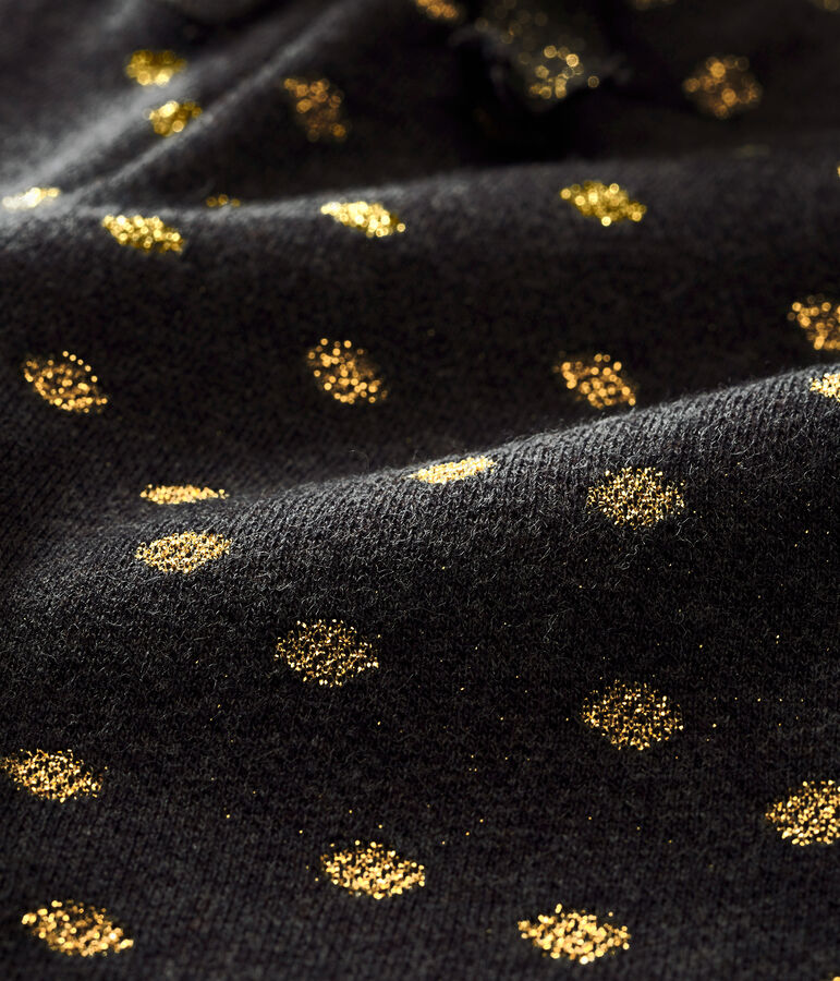 Pantalone per beb&eacute; femmina con stampa di pois dorati grigio/giallo