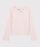 T-shirt bambina a maniche lunghe in cotone rosa FLEUR