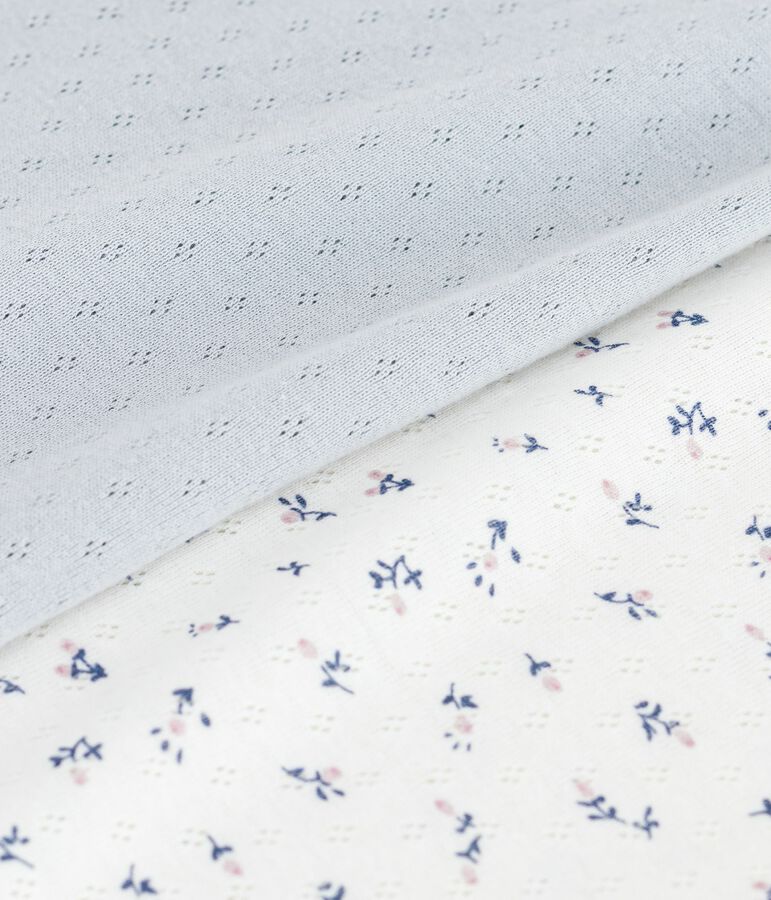 Set di canotte con spalline in cotone traforato donna multicolore