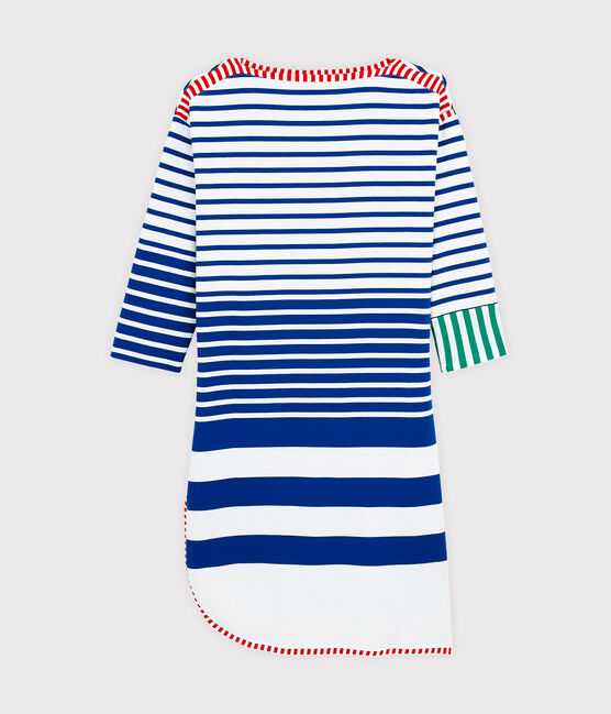 Abito riedizione Hyères donna bianco LAIT/blu SURF
