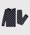 Pigiama bambino unisex in cotone a stelle  blu SMOKING/bianco MARSHMALLOW