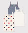Confezione da 2 canottiere con spalline a cuori bambina in cotone variante 1
