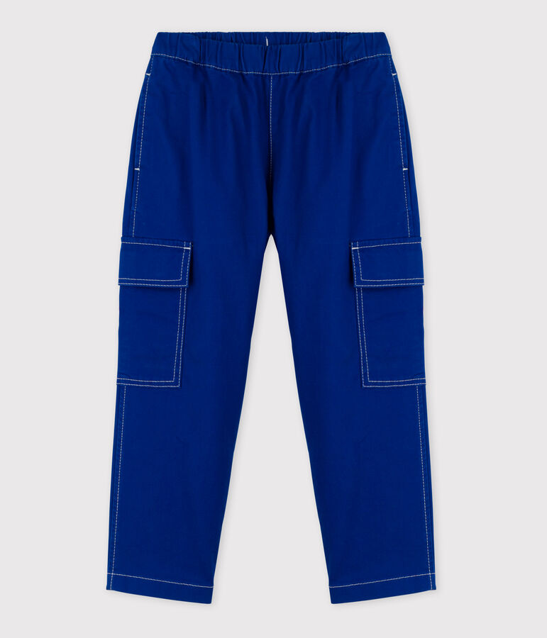 Pantaloni cargo bambina / bambino in twill blu
