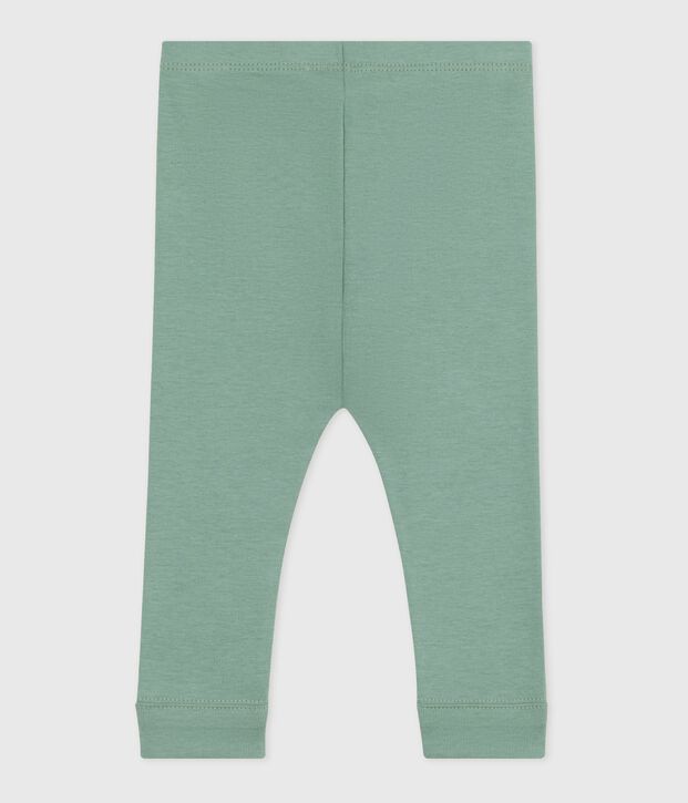 Leggings in cotone tinta unita neonato verde