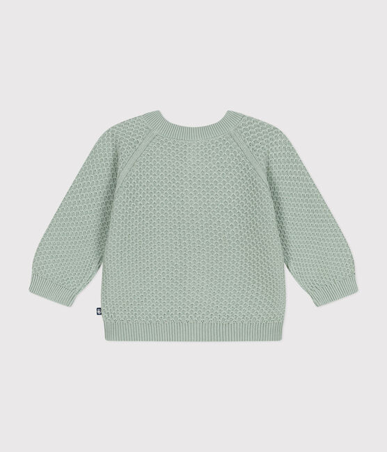 Cardigan in tricot di cotone bebè verde HERBIER