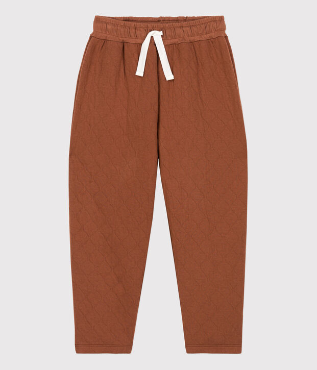 Pantalone in tubique trapuntato bambina / bambino marrone