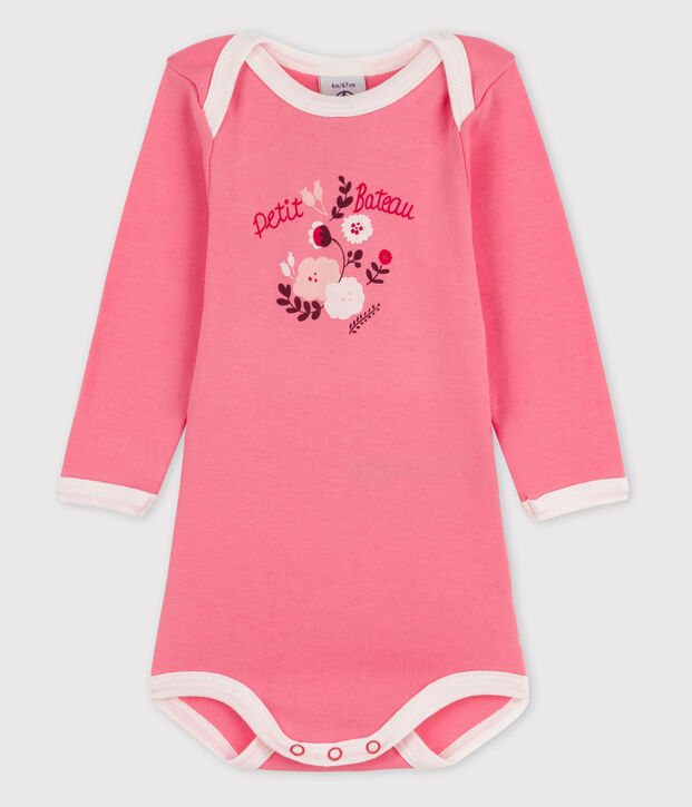 Body manica lunga beb&egrave; femmina rosa
