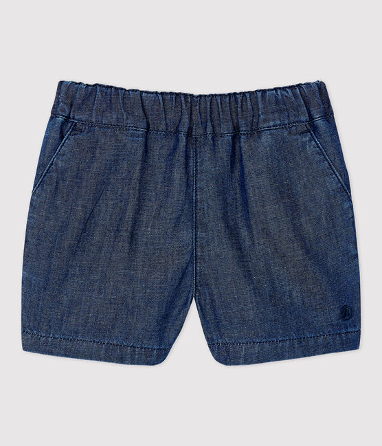 Shorts bebè in denim leggero biologico blu DENIM