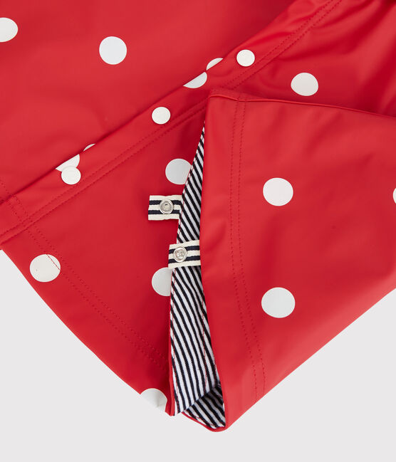 Mantellina da pioggia a pois bebè rosso TERKUIT/bianco MARSHMALLOW