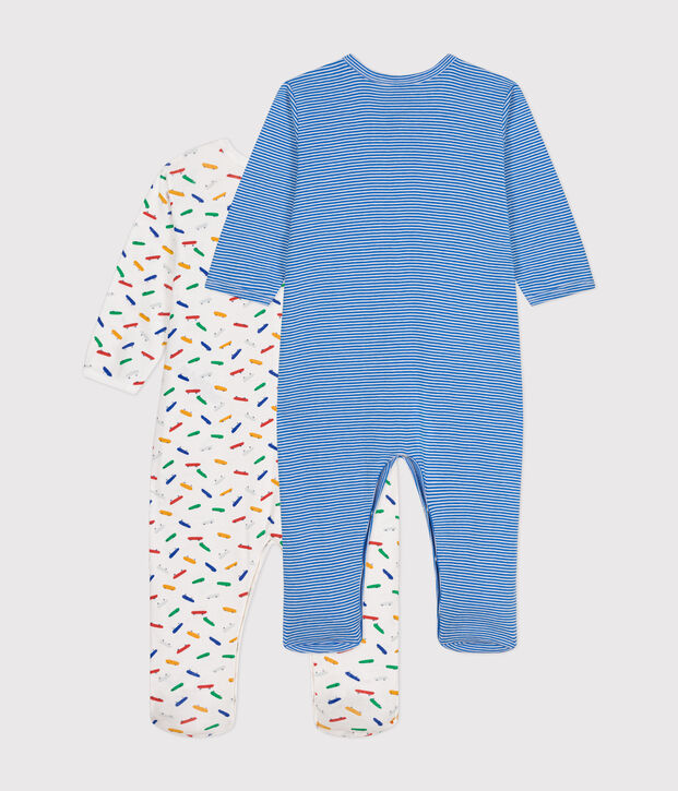 Set di 2 pigiami beb&egrave; in cotone multicolore