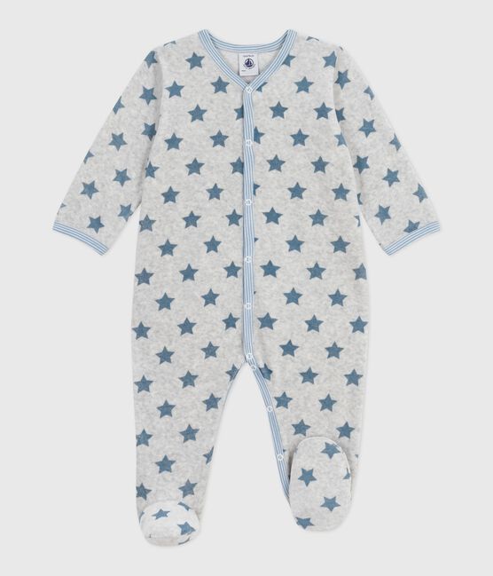 Pigiama in ciniglia con stelle stampate neonato BELUGA/ ADRIATIC