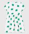 Abito bambina a maniche corte in felpa bianco MARSHMALLOW/verde GAZON