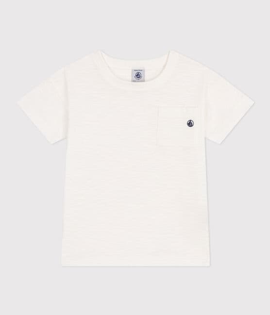 T-shirt bambino in jersey fiammato bianco MARSHMALLOW