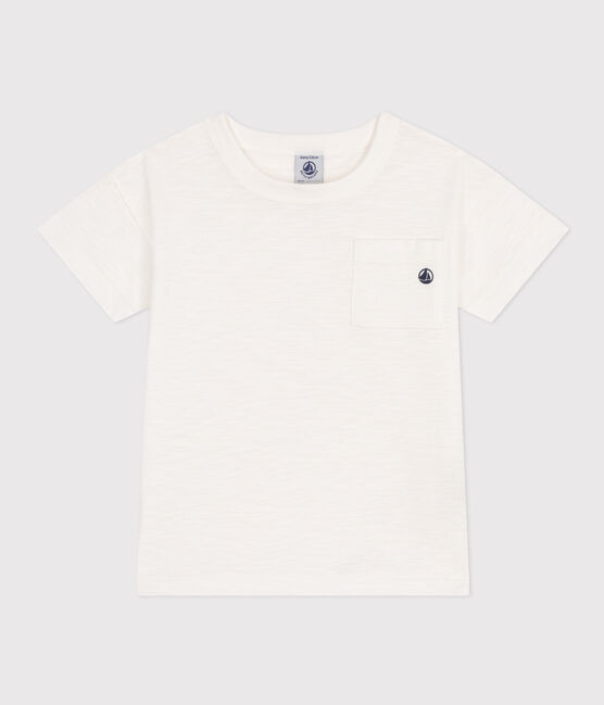 T-shirt bambino in jersey fiammato bianco MARSHMALLOW