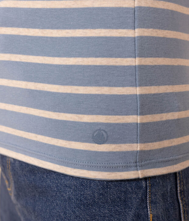 T-shirt L'ICONIQUE girocollo in cotone Donna blu/beige