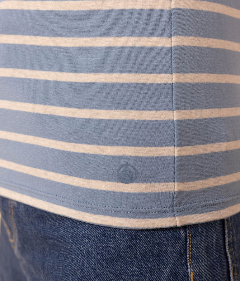 T-shirt L'ICONIQUE girocollo in cotone Donna blu/beige