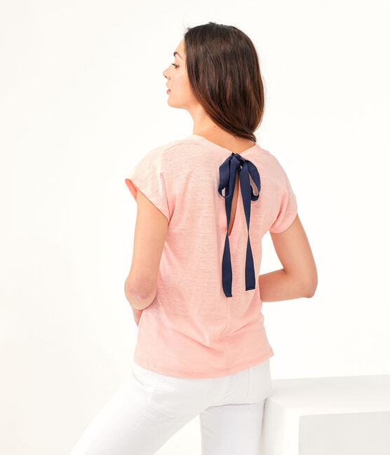 T-shirt in lino donna rosa PATIENCE