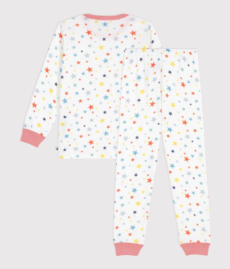 Pigiama in cotone con stelle stampate bambino bianco/multicolore