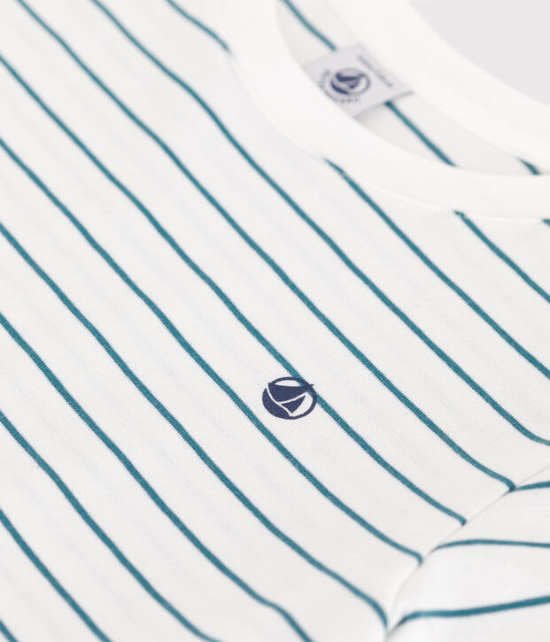 T-shirt a maniche corte in cotone a righe bambino verde/verde