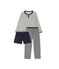 Pigiama per bambino 3 pezzi beige COQUILLE/blu SMOKING