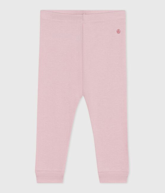 Leggings in cotone tinta unita neonato rosa JOLI