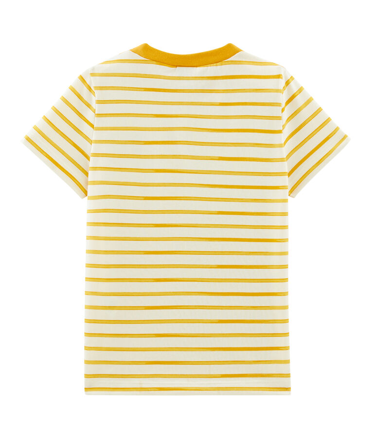 T-shirt bambino maniche corte bianco/giallo